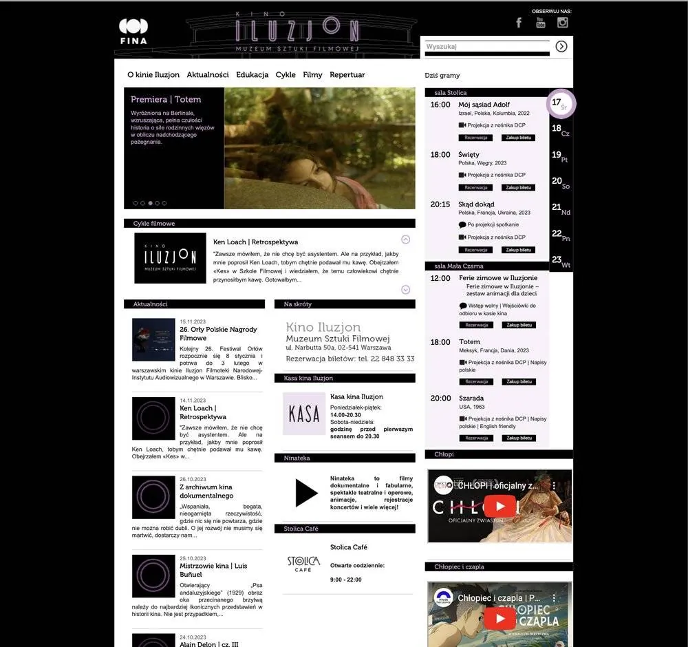 The original Kino Iluzjon homepage