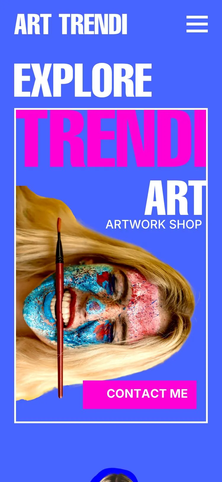 Art Trendi homepage, mobile