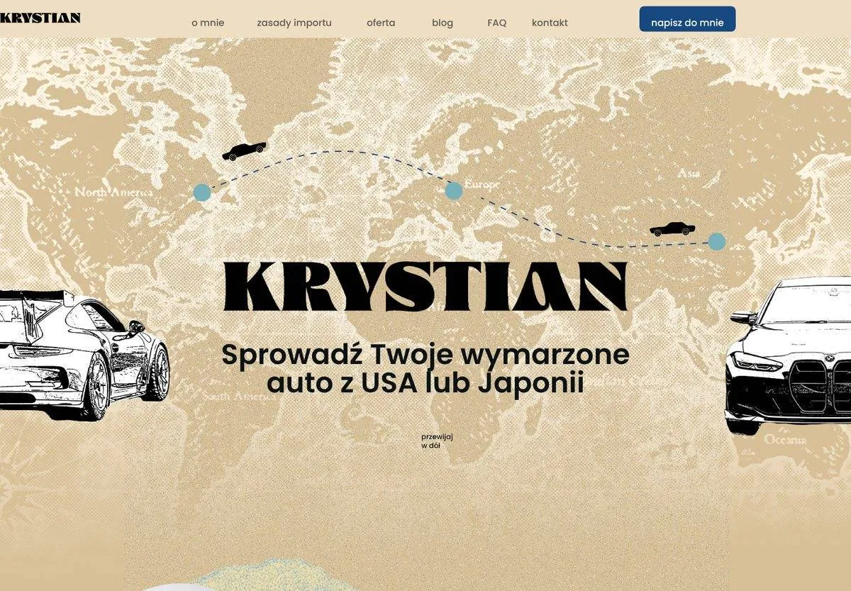 Krystian homepage, desktop