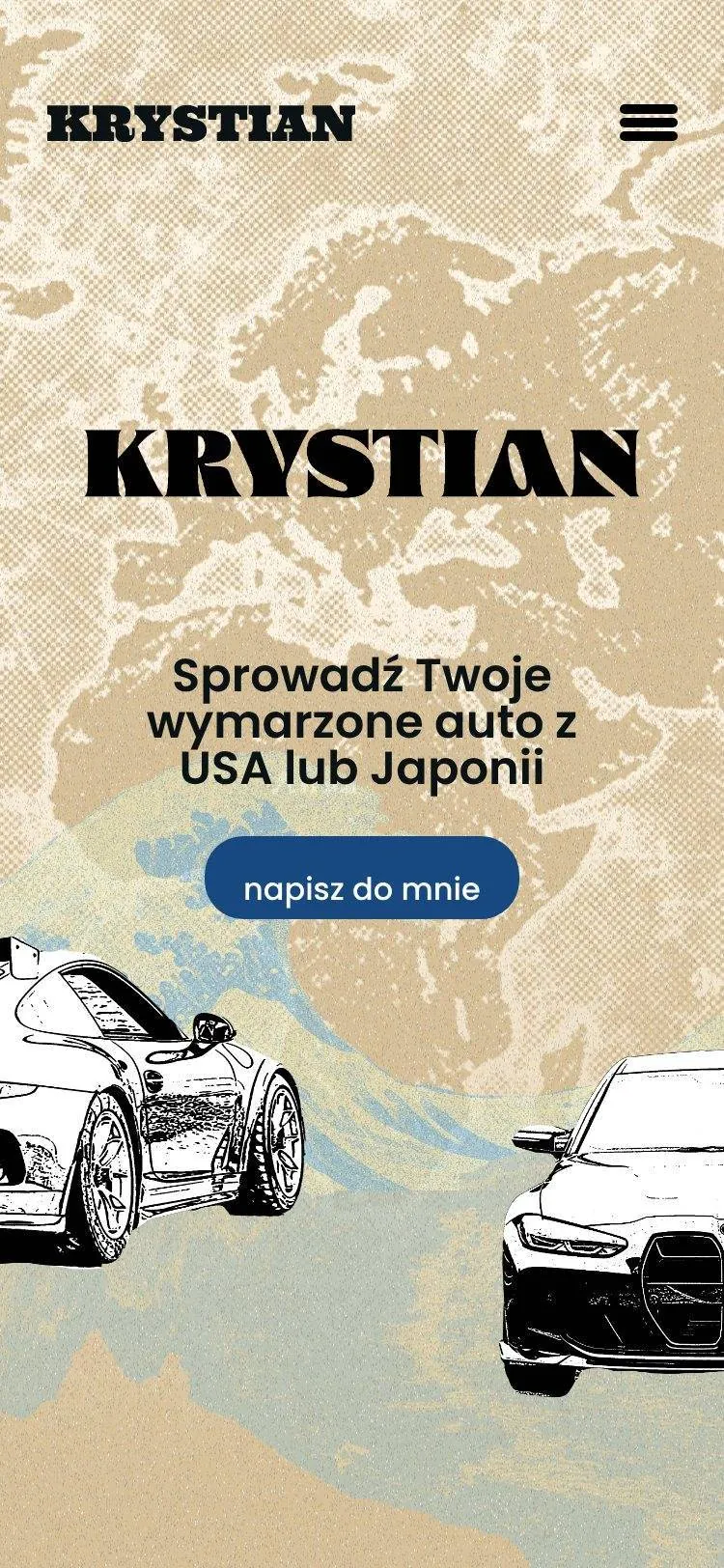 Krystian homepage, mobile